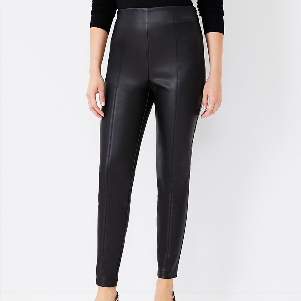 Ann Taylor Faux Leather Zip Pant